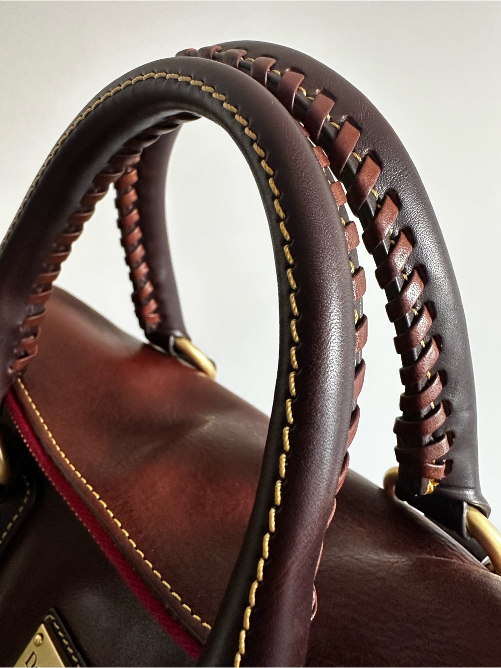 Dooney & Bourke Toledo Florentine Vintage Stanwich Satchel in Chestnut - Picture 5 of 16